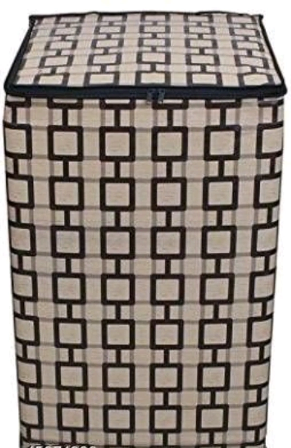 DREAM CURE Portable Washing Machine Brown Color Printed   PVC Cover,Top Load Waher Dryer Cover Water Proof ,  Full Automatic /Wheel Washing Machine Cover For 6 Kg Cover -  Grey